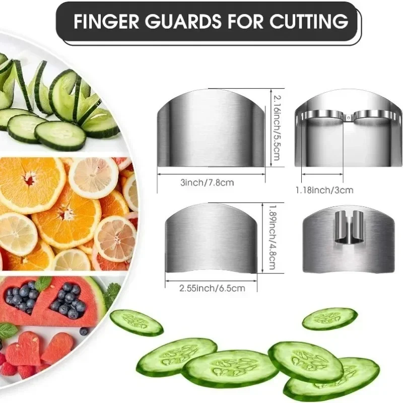 1/3/5pcs Kitchen Accessories Stainless Steel Finger Cover Finger Protection Safe Kitchen Must Have Cutting Guard Thumb Protector
