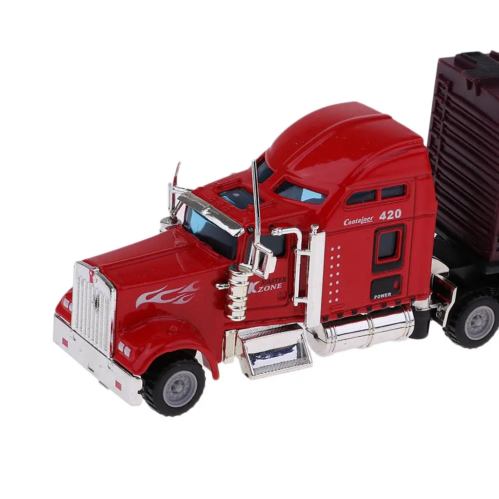 Mini coche de aleación, modelo de camión contenedor, vehículo antideslizante de rueda libre, juguete, 1/65