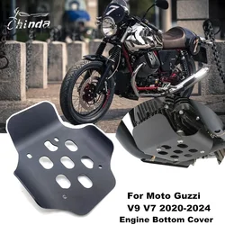 Motorbike Engine Bottom Cover Bumper Guard Skid Plate For Moto Guzzi V7 850 Stone V7 850 Special Custom V9 Bobber 2020-2024