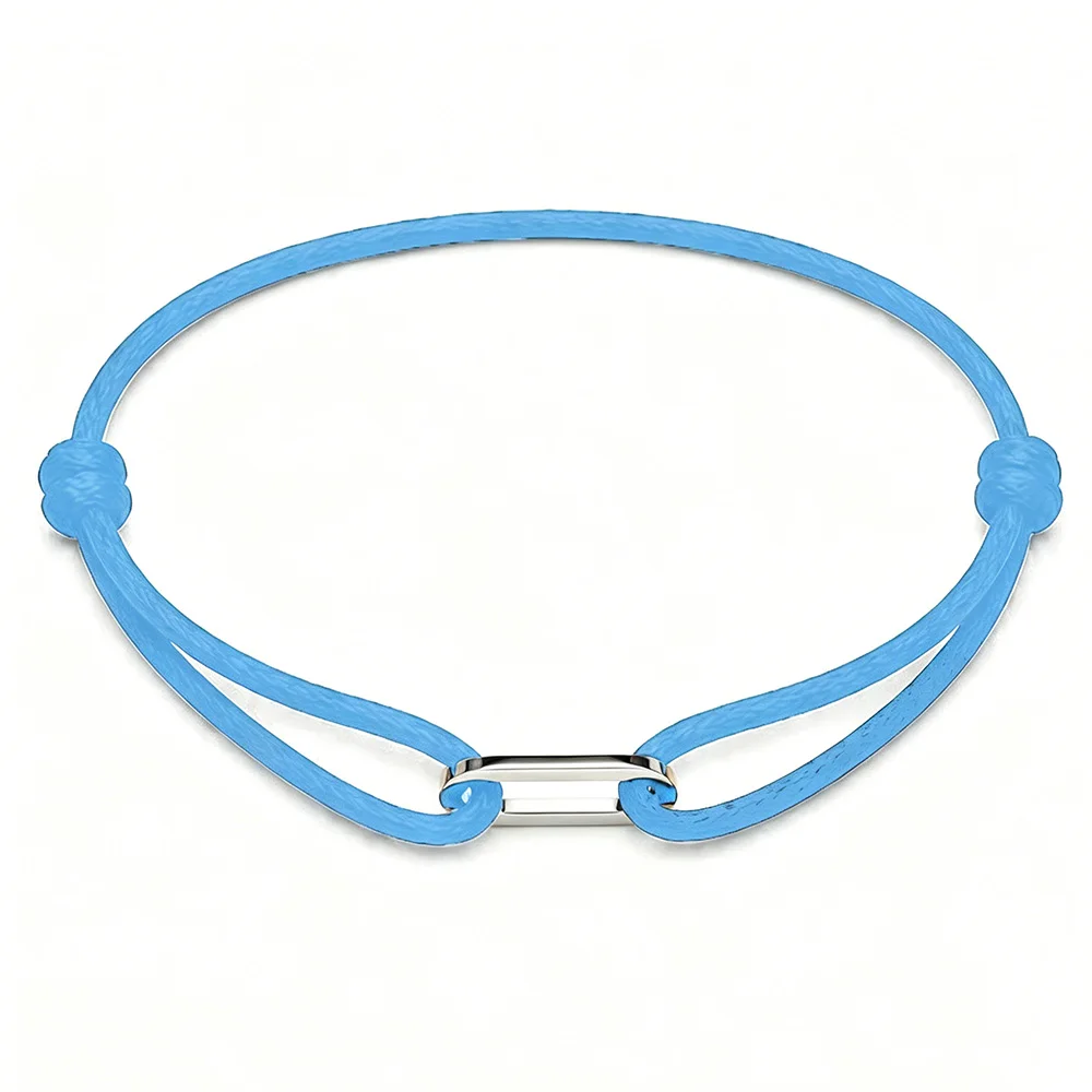 Zalman Einfaches Rundes Ovales Schnallen-Armband Geflochtenes Verstellbares DIY Buntes Seil-Armband für Damen und Herren Edelstahl-Schmuck