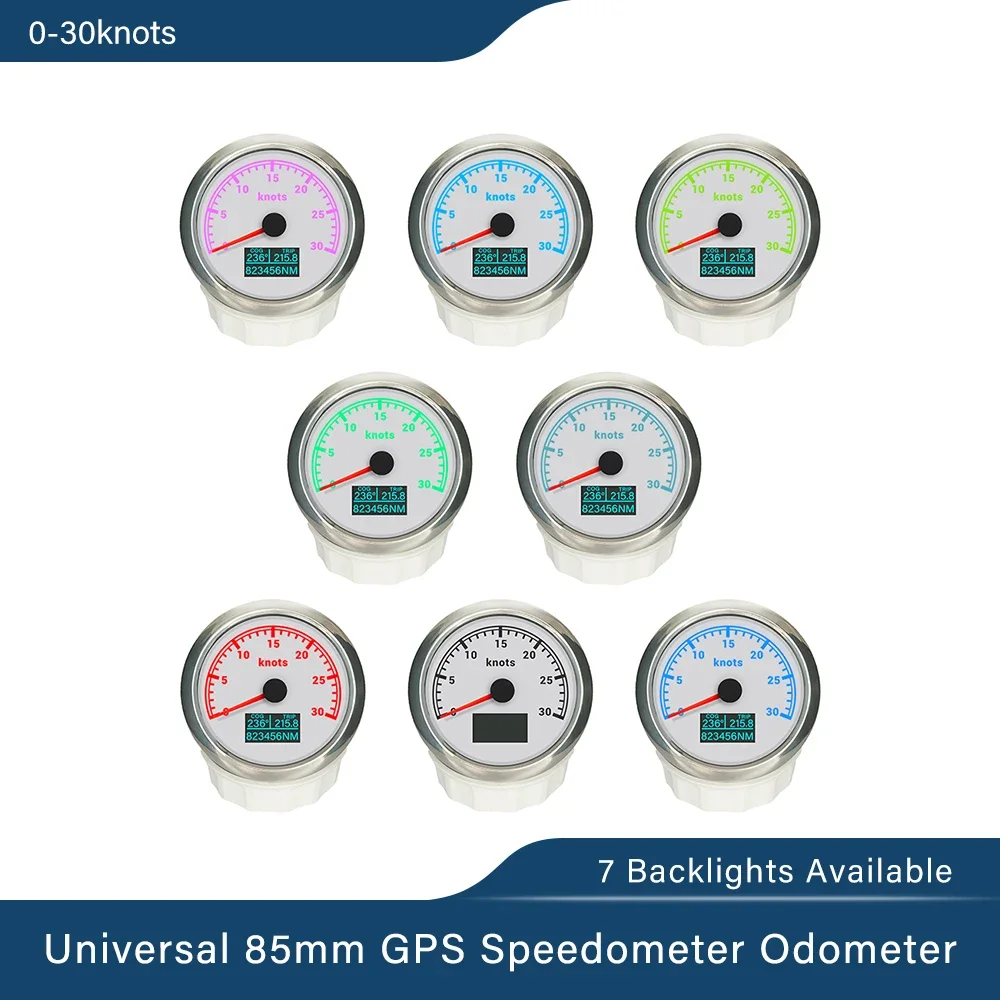 

ELING Universal Waterproof 85mm GPS Speedometer 0-60 km/h 0-120 km/h 0-200 km/h With 7 Colors Backlight for Car Boat Yacht