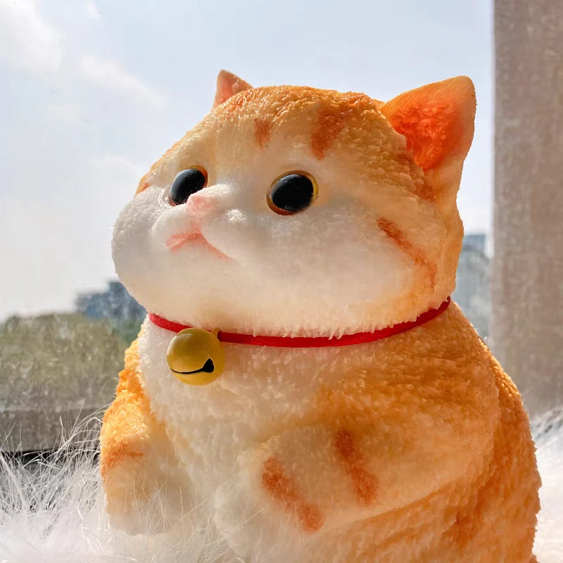 Очаровательная игрушка с медленным отскоком рыжего кота, сжимание глины для снятия стресса, детские подарки и украшения