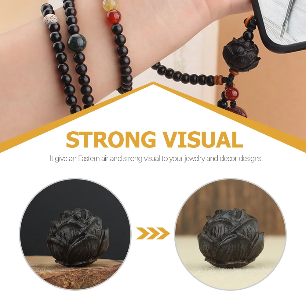 

Wood Bead Charms Polished Carved Large Hole for DIY Jewelry Craft Making Buddha Mala Bracelet Accessories