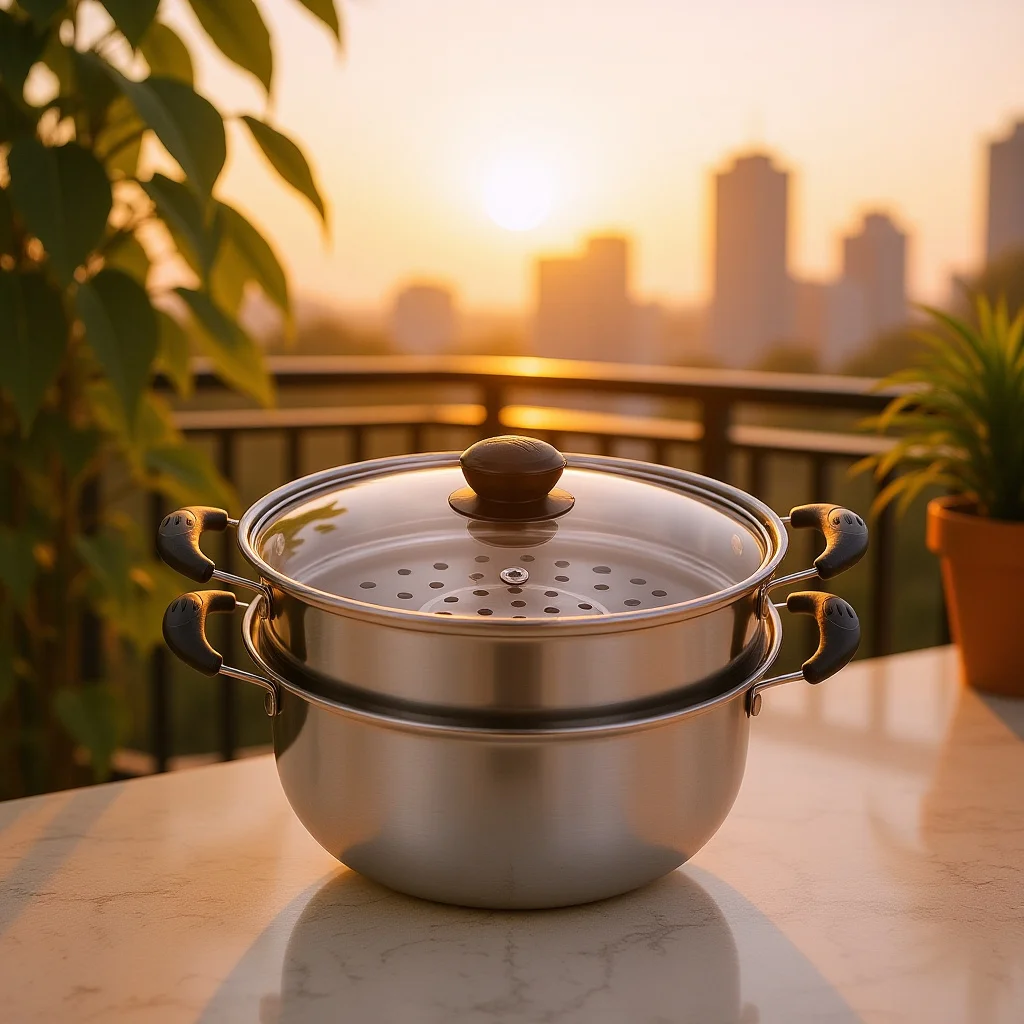 

Stainless Steel Steamer Pot Multifunctional Heavy Duty Soup Stock Cooking Pots Deep Food Steam Compatible Gas Electric Stoves