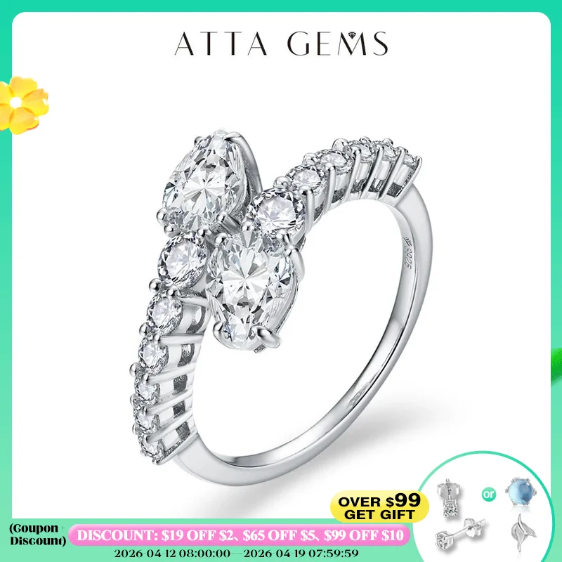 

ATTAGEMS New 2024 Solid S925 Sterling Sliver Moissanite Rings for Women Men D VVS1 Color Snake Shape Wedding Jewelry Party Gift