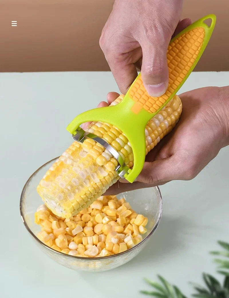 Corn Peeler Thresher Tool Kitchen Cutter Stripper Remover Corn Grater Household Corn Separator 420 Stainless Steel Planer