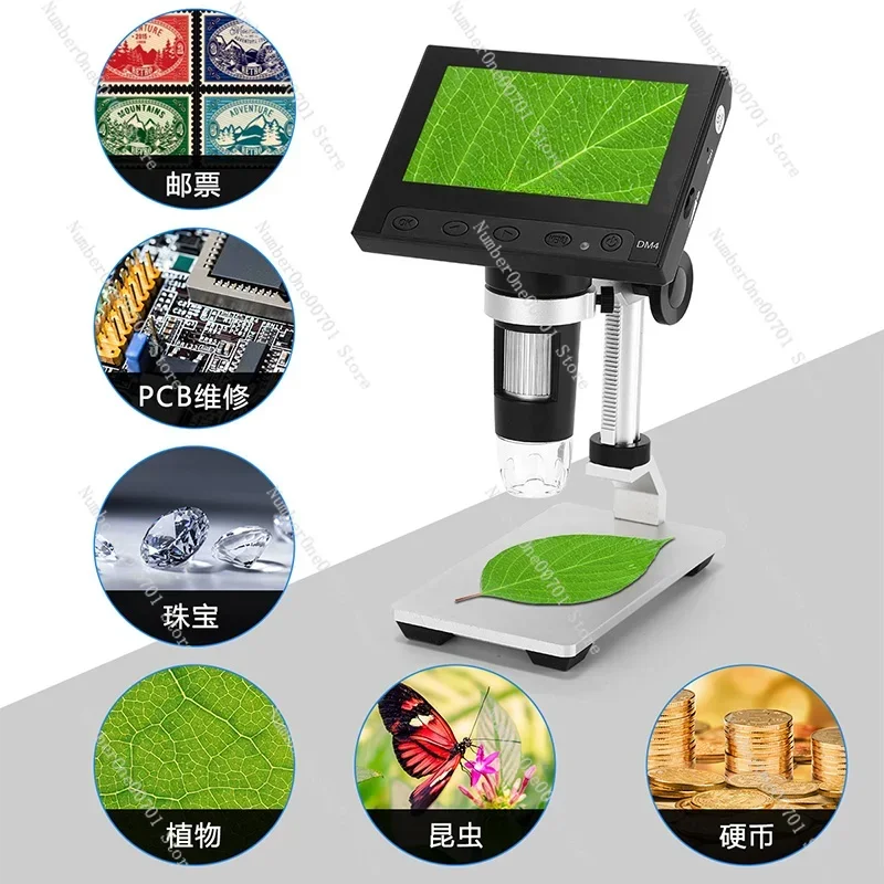 

Electronic Digital Microscope with 4.3-Inch Screen HD Industrial Magnifying Glass with Built-in Battery
