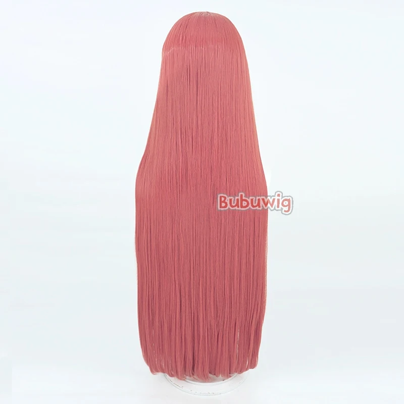 Bubuwig-pelucas de pelo sintético para Cosplay, emblema de fuego: Awakening Cherche, 95cm de largo, liso, rosa, rojo, resistente al calor