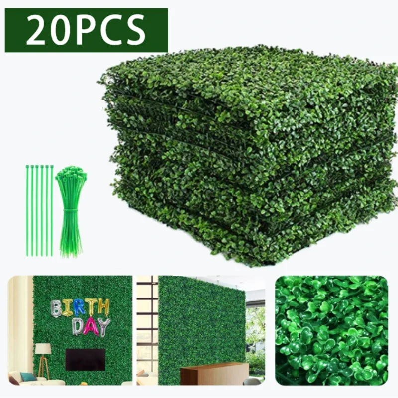 

Artificial Plants Grass Wall Backdrop Decoration Boxwood Hedge Panels for Indoor Outdoor Home Garden Balcony Decor Wedding Party