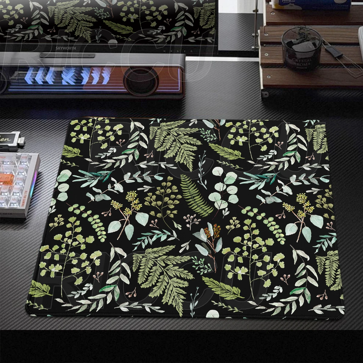 Green Leaves Desk Pad Botanical Floral Plant Aesthetics Mouse Pad Non-Slip Office Accessories XS Gaming Mousemat PC Keyboard Mat