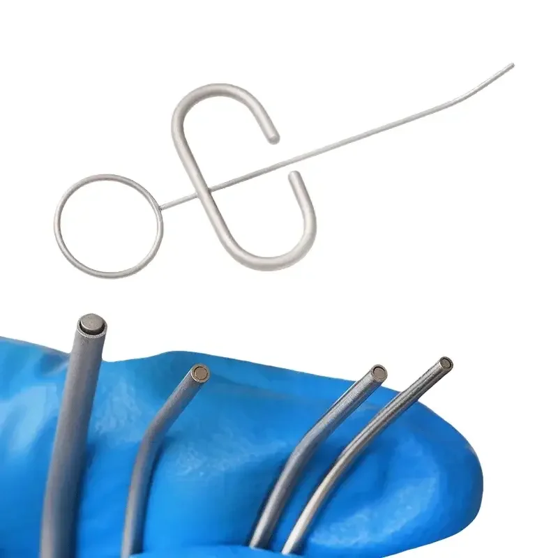 1 pz Dentale In Acciaio Inox Pasto Osseo Trasportatore 0.8mm MTA Testa Diritta/Curva Pasto Osso Riempitore Dentale Canalare Strumento di Impianto