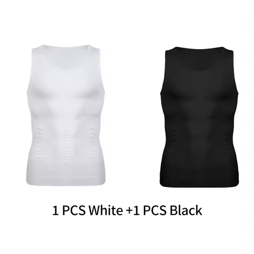 Mens Slimming Body Shaper Vest Shirt Abs Abdomen Slim Gym Workout Tummy Control Compression Tank Top Sleeveless Shapewear - Image 16