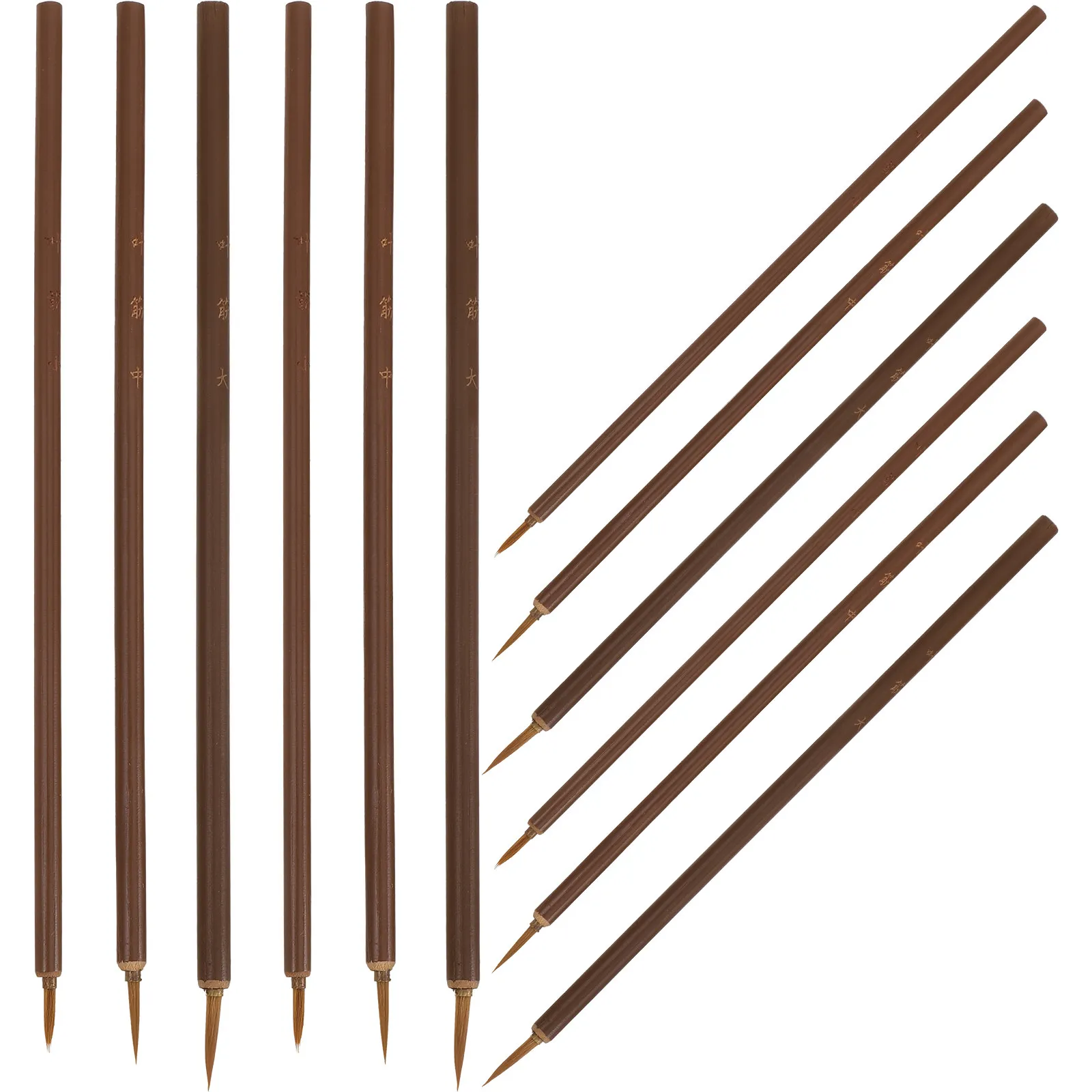 1Set Sturdy Elasticity Watercolor Painting Brush Traditional Chinese Brush for Ink Drawing Watercolor Pigment Application Art