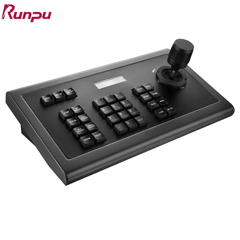 PTZ Camera Controller Video Conference Joystick Keyboard LCD Screen Display RS232 RS485 for Broadcast Church Live Streaming