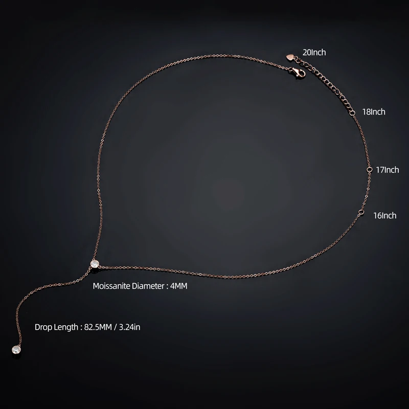 Женское Ожерелье с бриллиантами IOGOU, ожерелье с кисточкой из розового золота 925 пробы и покрытием из желтого золота, ювелирные украшения для девушек