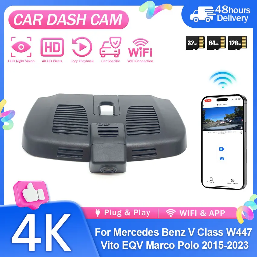 para-mercedes-benz-clase-v-w447-vito-eqv-marco-polo-2015-2023-camara-de-salpicadero-4k-dvr-para-coche-delantero-y-trasero-plug-and-play