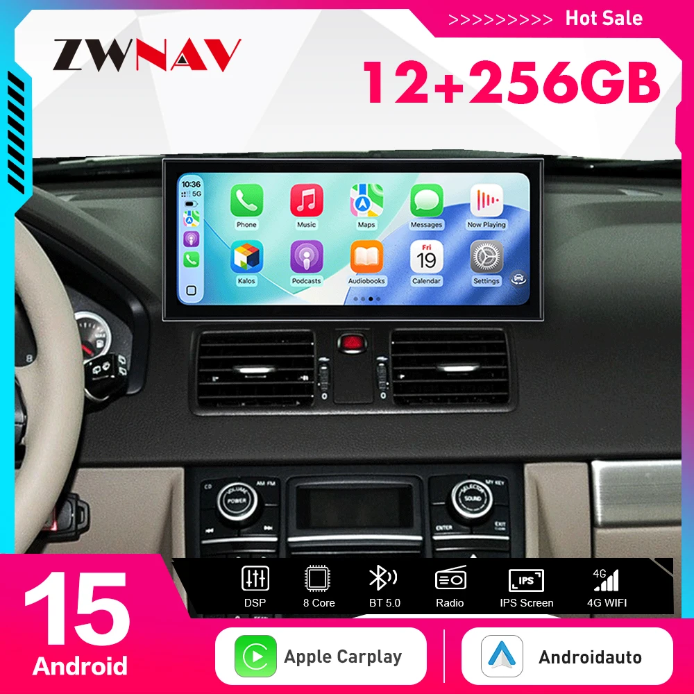 Radio para Auto con Pantalla Táctil Android 15 de 15.8 Pulgadas con Carplay para Volvo XC90 2009-2017, Reproductor Multimedia con Navegación GPS, Unidad de Calefacción Automática