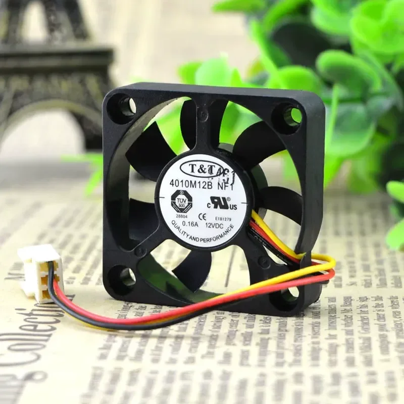 Genuine Taiwan T&T 4010M12B NF1 4010 12V 0.16A 4cm 3-Wire Double Bead Fan for Electronics Cooling