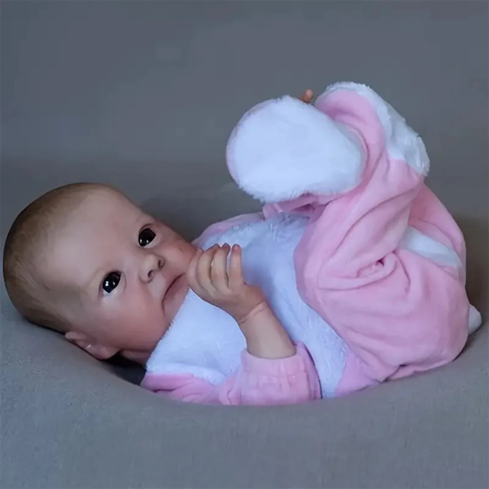 14 Inch Tink Lifelike Reborn Baby Doll Handmade 3D Painted Skin with Visible Veins Limbs Soft Cloth Body Doll Toy Christmas Gift