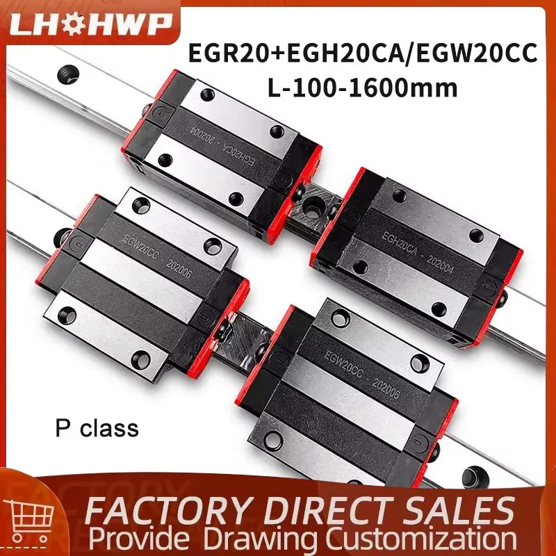 1/2pcs EGR20 Low Assembly Square Linear Guide+1/2/4pcs Bearing Block EGH20CA/EGW20CC P Class For CNC Router