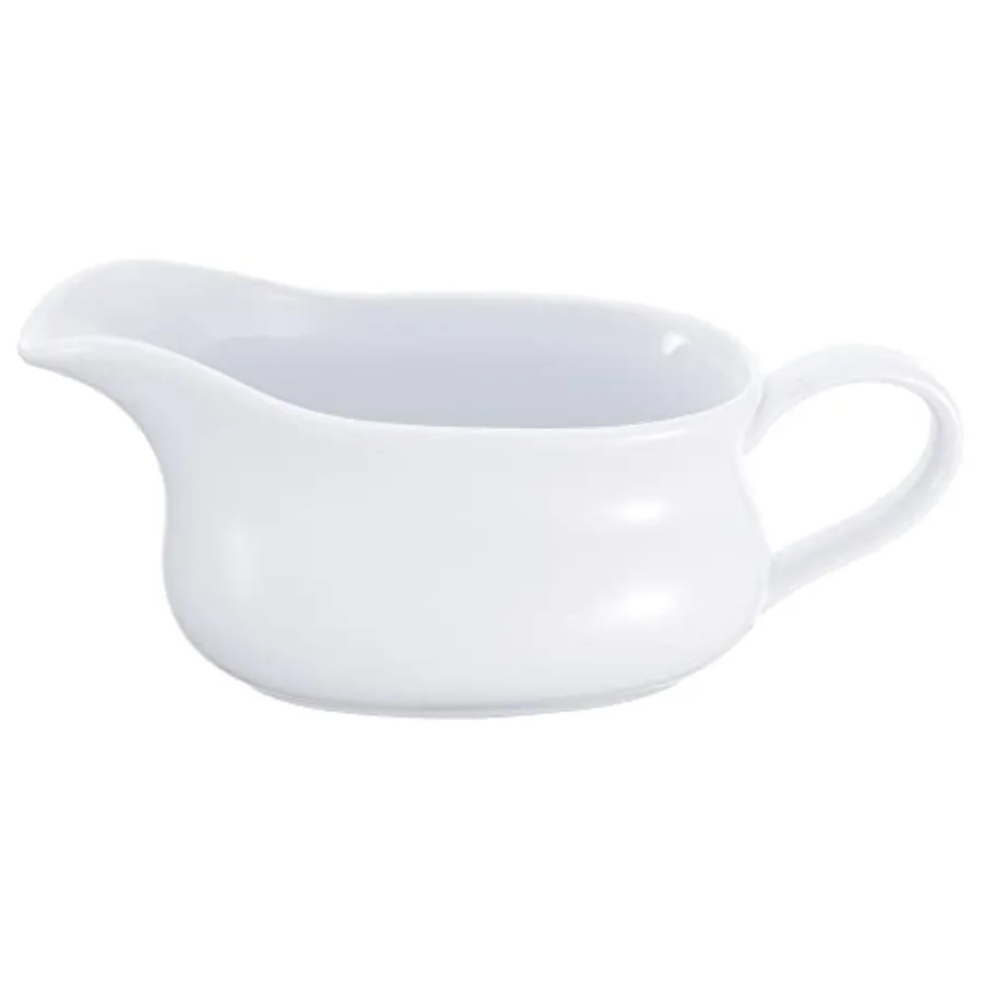 Porcelain Coupe Shaped Gravy Dish Sauce Boat 15 Ounces 15 OUNCE White