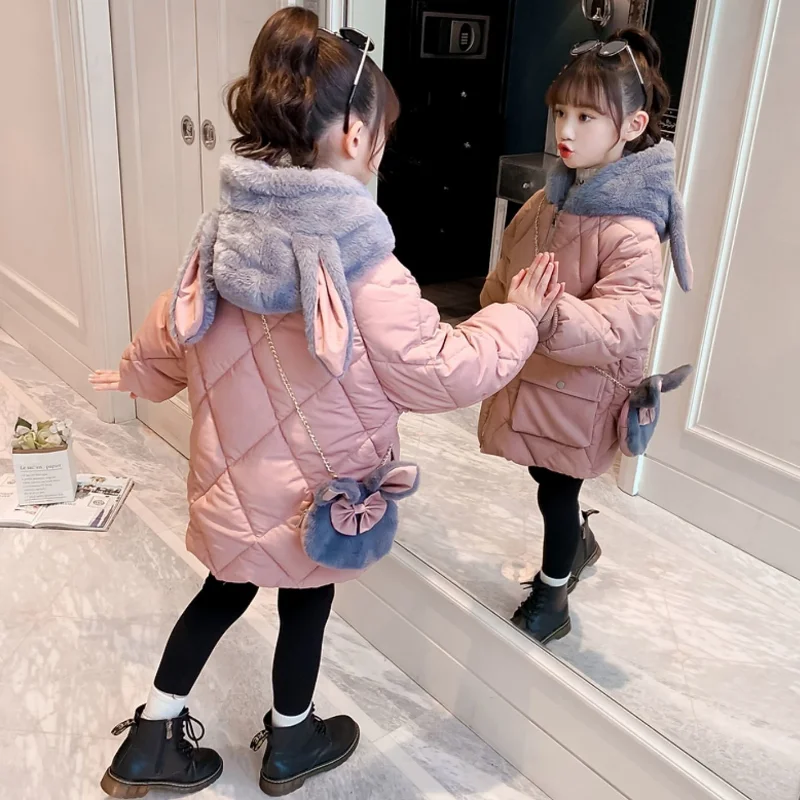 4 8 9 10 11 12 13 Years Baby Kids Parkas Winter Warm Down Jacket for Girls Coat Hooded Children's Outerwear Toddler Girl Clothes