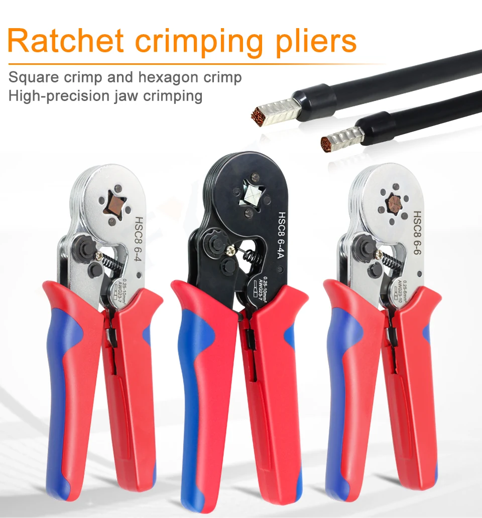 Ferrule Crimpen Werkzeug HSC8 6-4/6-6 Elektrische Crimper Zange Für Draht Ende Crimp Rohr Terminals Elektrische Schaltung Reparatur – Detail 1