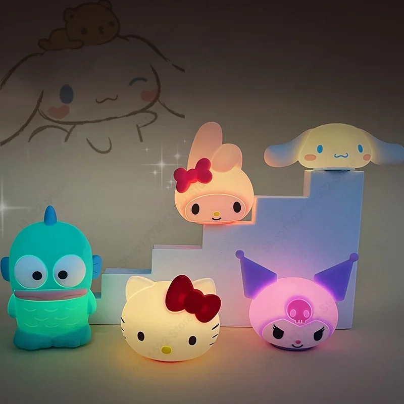 

Silicone Anime Nightlight Bedroom Bed Sleeping Pat Eye Protection Soft Light Table Lamp Pochacco Kuromi Cinnamoroll Kid Gift