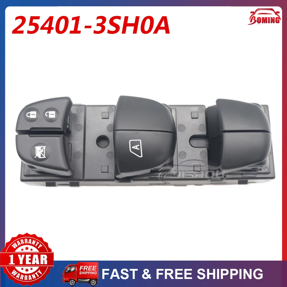

New Car Master Power Window Switch Control Switches 25401-3SH0A For Nissan Sentra Leaf JUKE Rogue Tiida 2016-2018 25401-3TA5A
