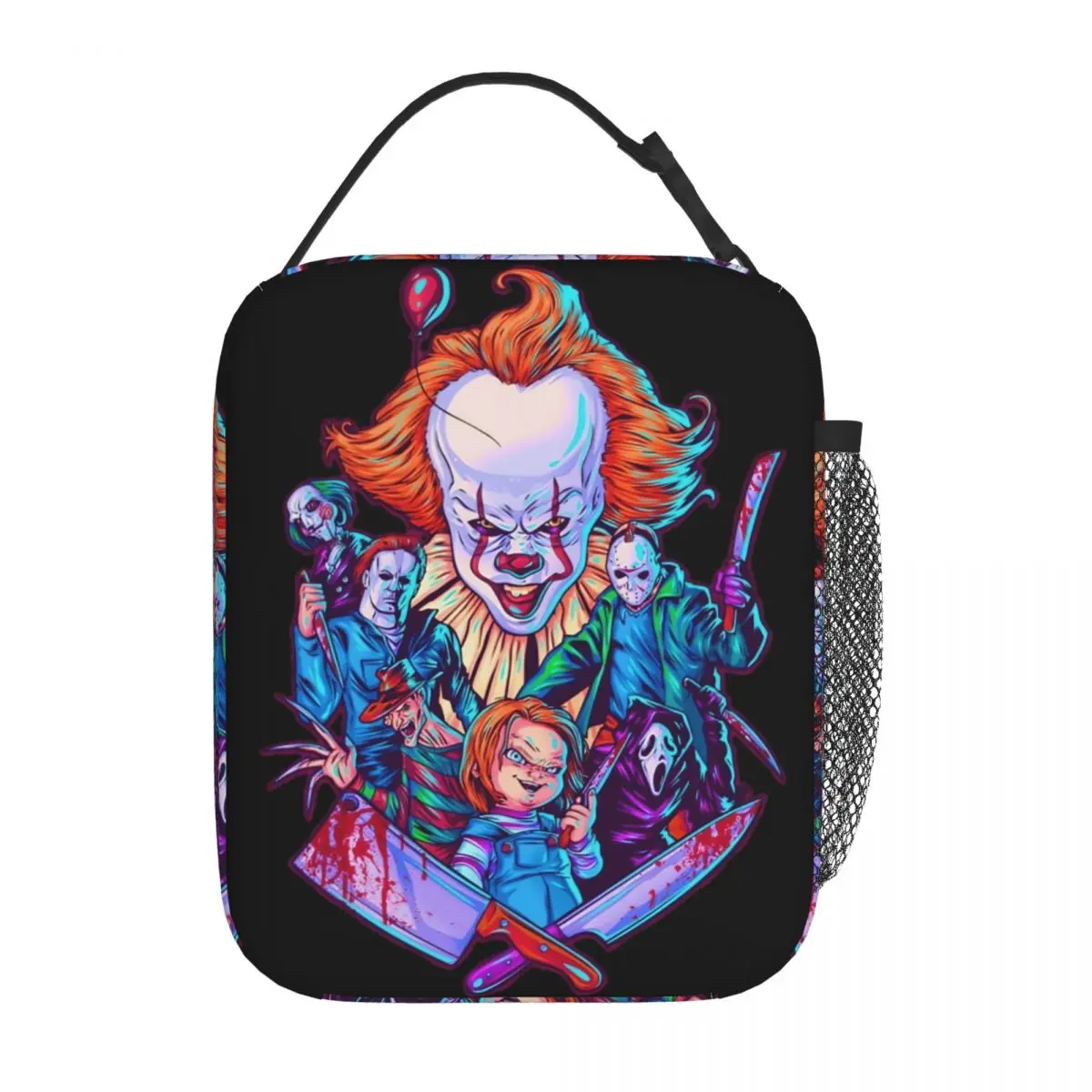 

Slashers Squad Skeleton Merch Insulated Lunch Bag For Office Horror Movie Storage Food Boxes Portable Thermal Cooler Lunch Boxes