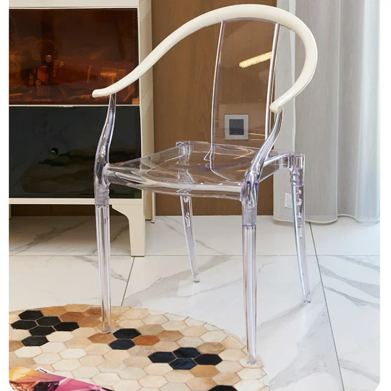 Transparent Acrylic Dining Chair, Simple Backrest Armchair, Nordic Plastic Chair, Home Furniture, Palace Design