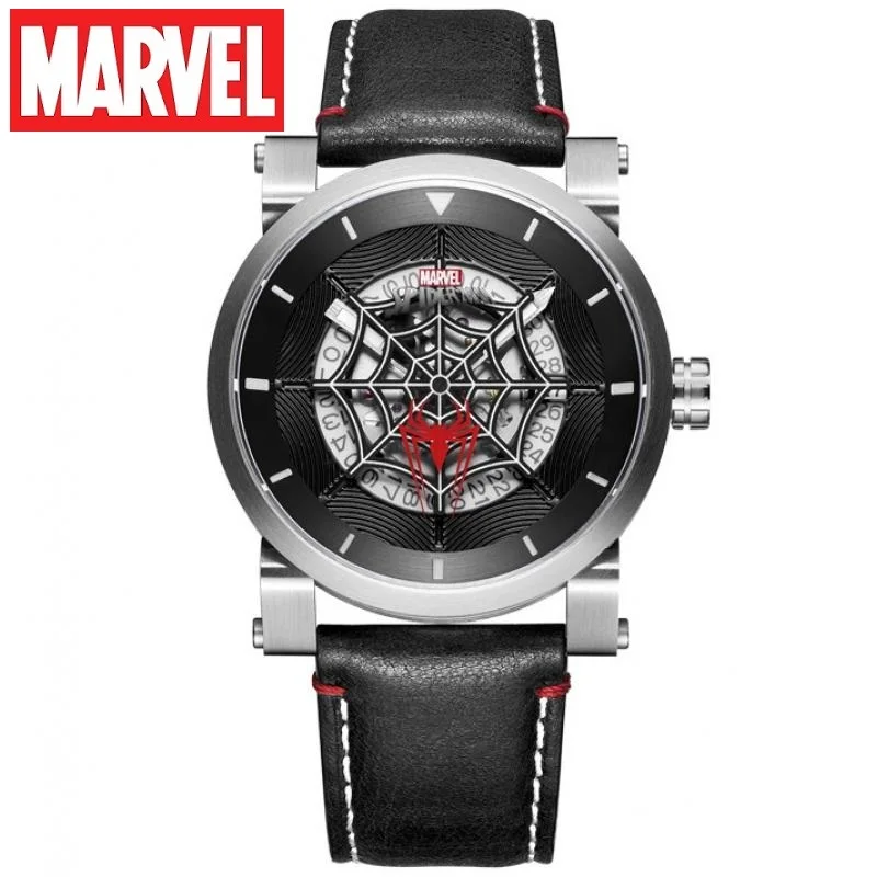 Marvel For Mens Watches Avengers Iron Spider Man Male Steel Automatic Wristwatch Skeleton Japan Mechanical Sapphire Crystal Date