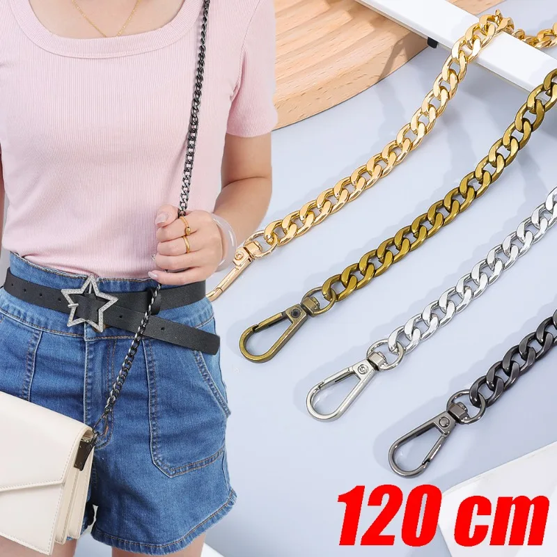 Fashion Metal Chain Strap Detachable Replacement Crossbody Handbag Portable Hardware Bag Accessories Purse Shoulder Chains