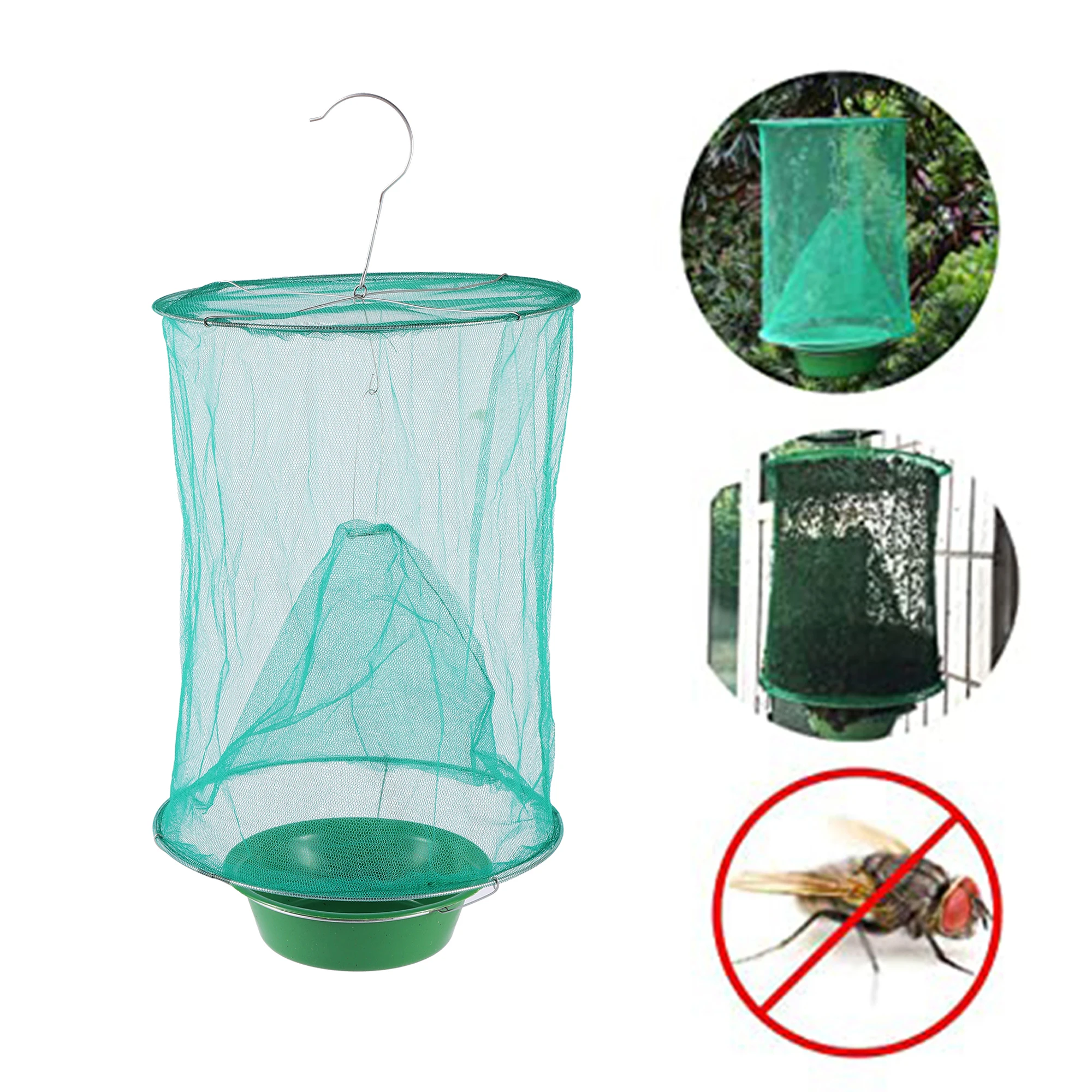 2Pcs Pest Control Products Fly Catcher Killer Pest Control Hanging Fly Trap Flytrap Cage Net Traps Garden Hanging Flycatcher