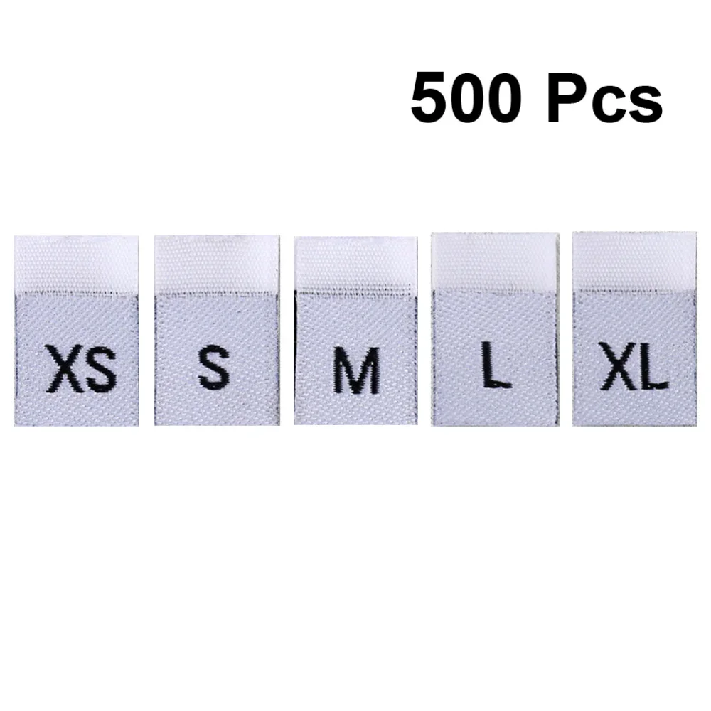 

Custom 500Pcs/lot Clothes Size Tags Folded Fabric Labels Universal Woven Size Markers Practical Clothing Size Tags