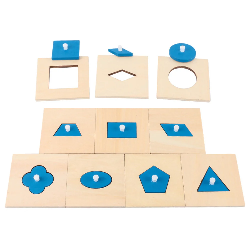 Geometry Board Building Blocks Shape Cognition Toys Educational Plaything Matching Wooden Sensory Jigsaw