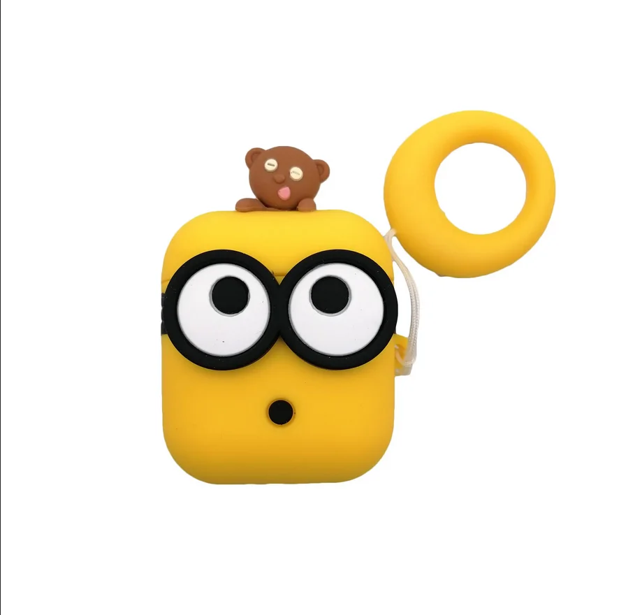 For Airpods Pro 3 Case,3D Big Eyes With Bear Silicone Protective Earphone Cover For Airpods Pro 2/Airpods 1 2 3 4 Case Kids