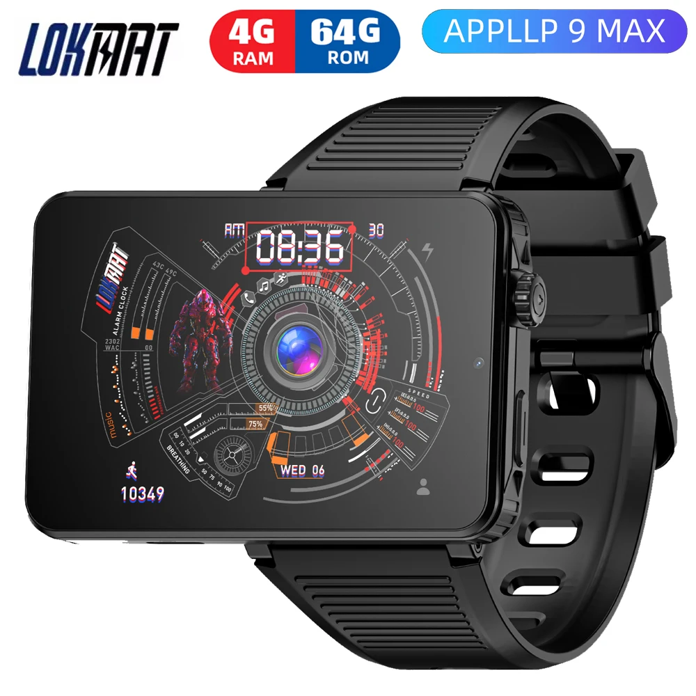 Android 15 LOKMAT APPLLP 9 MAX Men 4G Smart Watch MT6769 Octa Core 4GB Ram 64GB Rom 2.88
