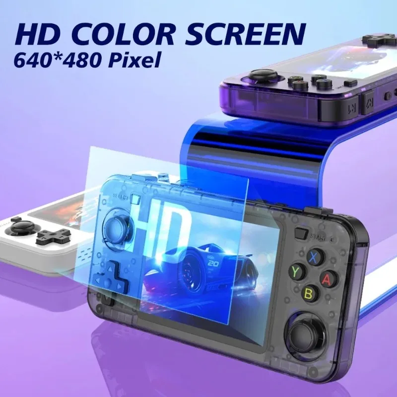 R36H Open Source Retro Handheld Game Console 3.5 Inch HD Display Multi Simulator Portable Game Player for Pocket Gaming Setup