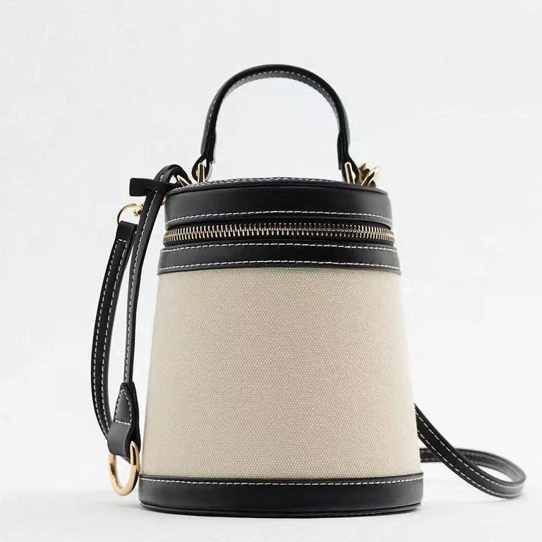 

2025 New Women's Color Block Box Bucket Bag, Adjustable Strap Crossbody Shoulder Purse, Versatile for Casual Outings & Daily Use