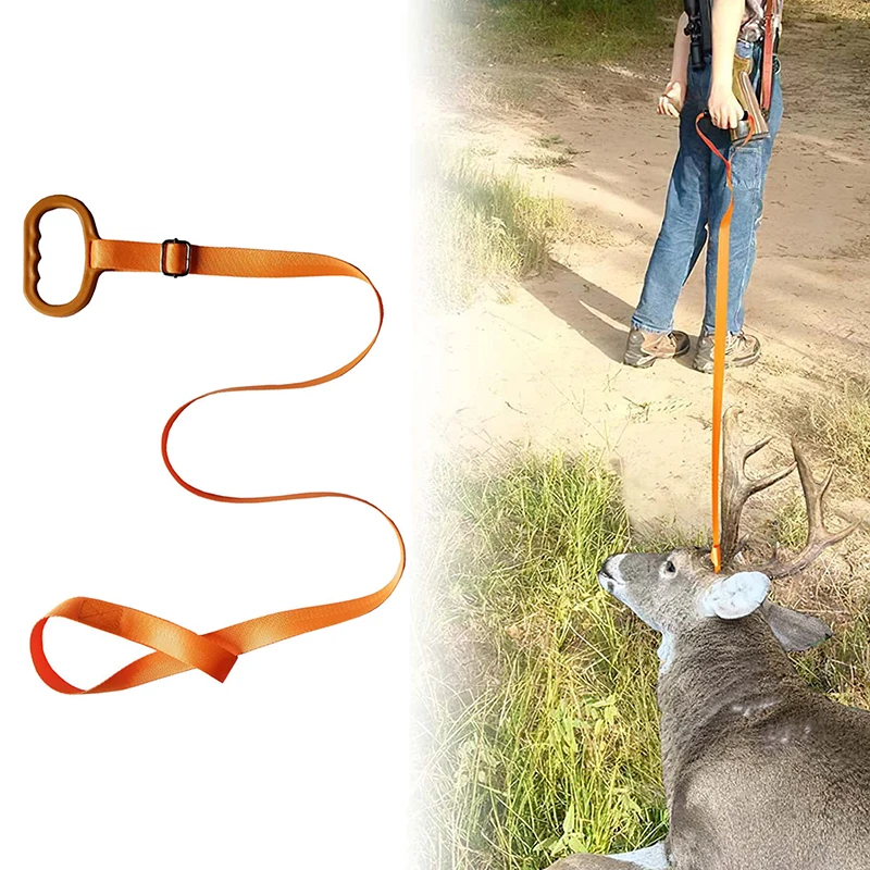 Deer Drag Ropes Puller Decoy Hunting Pull Strap 175CM Orange Strap With Plastic Handle For Hunter Hunting Gear Accessories