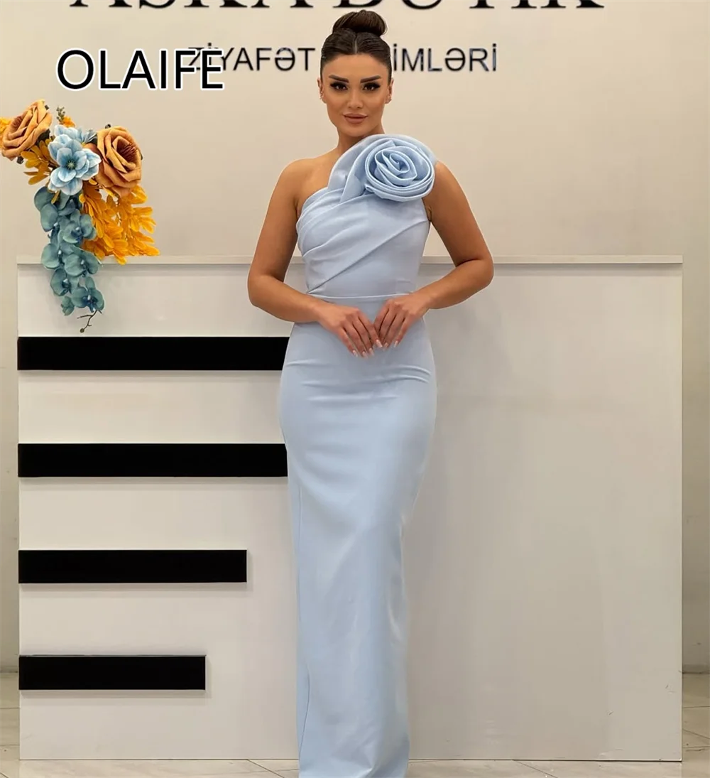 Fantastique robe de soirée dos nu en Satin arabe saoudien pour femmes avec gaine de fleurs longueur au sol robe de demoiselle d'honneur de bal personnalisée