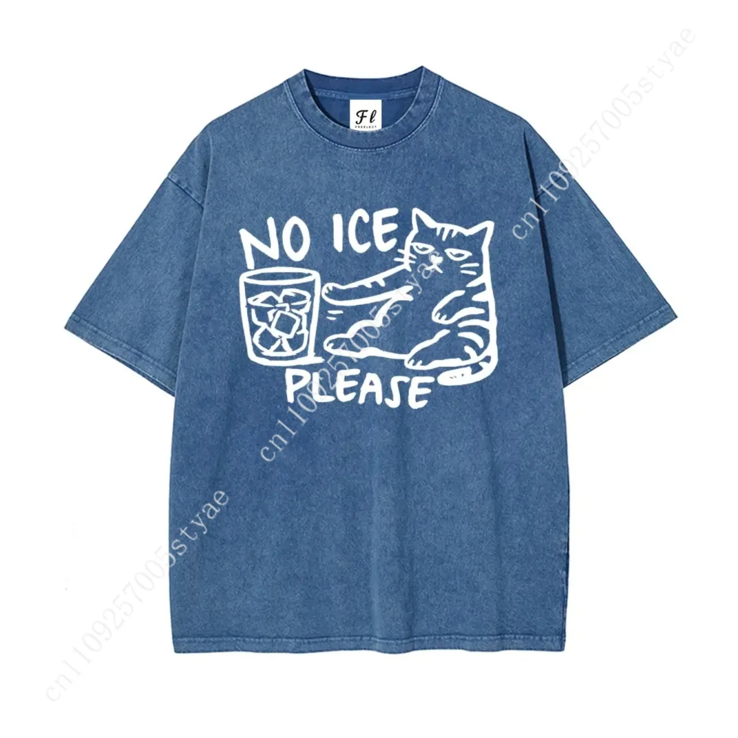 No ICE Please Cat Abolish ICE Shirt S~5XL Oversize Unisex Washed T-Shirt for Women and Men's Unisex Fit Batik Cotton Oversize St view 6