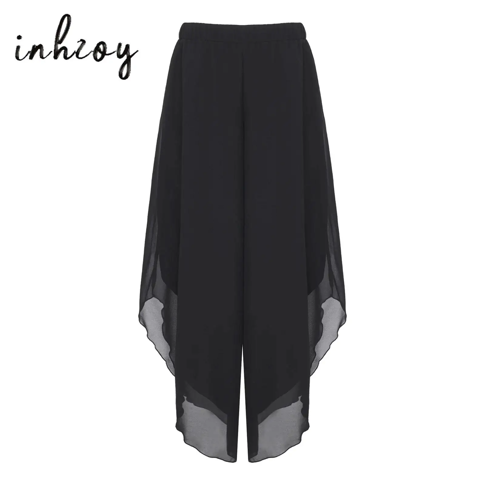 

Women Modern Dance Loose Wide-Leg Pants Elegant Ballet Dancing Training Ladies Chinese Folk Dance High Waist Trouses Costume