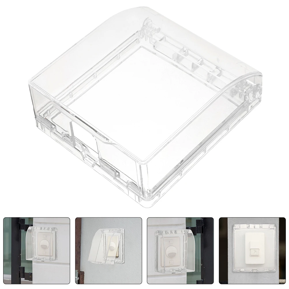 Weatherproof Transparent Plastic Switch Box Outdoor Protector Clear Doorbell Cover Doorbell Protective Cover Waterproof Switch