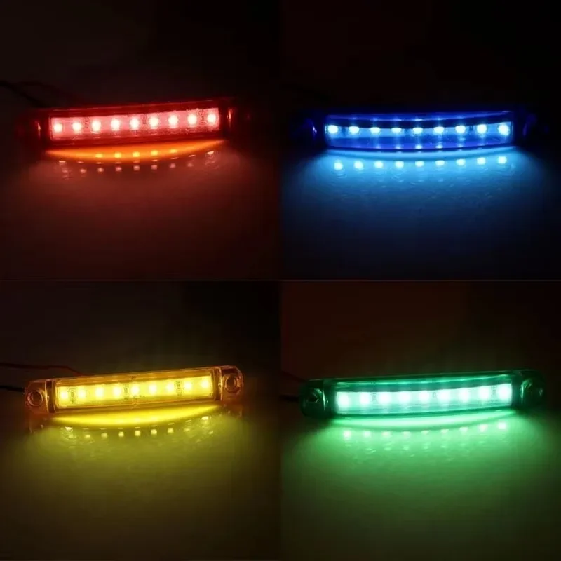 9 LED Waterproof Side Warning Light 12-24V Signal Marker Bulb Lamp Multicolor Truck Trailer Bus Van Lorry Width Lamp