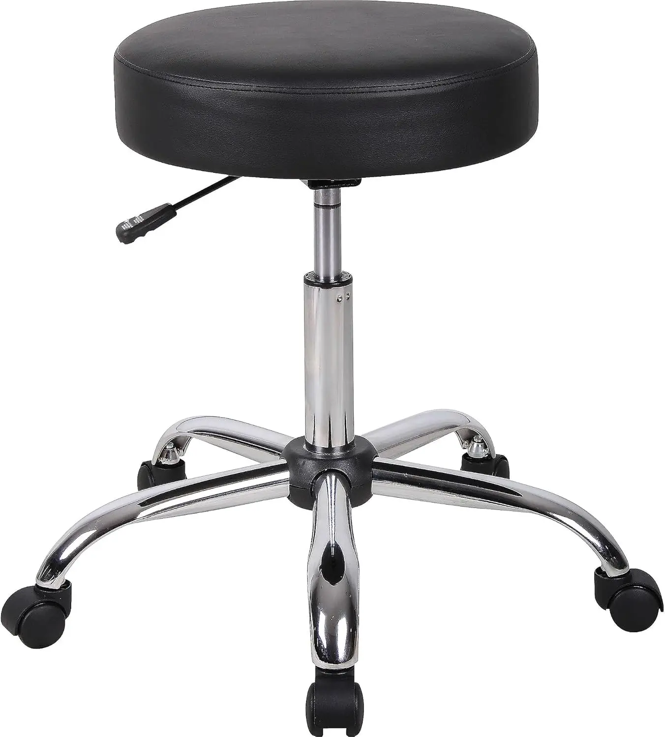 

Adjustable Black Medical Spa Stool with Gas Lift, 275-lb Capacity, Easy to Clean Vinyl