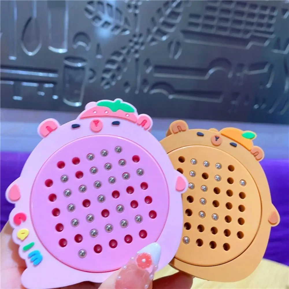 Capybara Magnetic Drawing Board Keyring DIY Relaxing Toy Mini Funny Keychain Painting Game Pad Bag Ornament Drawing Toy Pendant