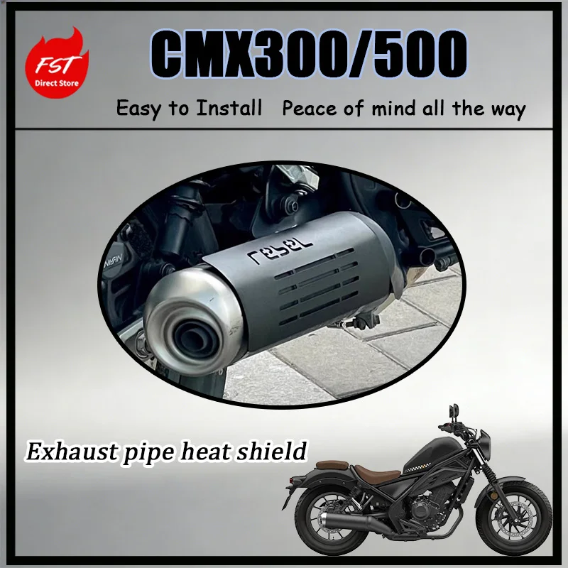 

FOR CM300/CM500 High-Impact Exhaust Heat Shield Set Dual-Layer Thermal Insulation Muffler Guard Parts for Motorcycle