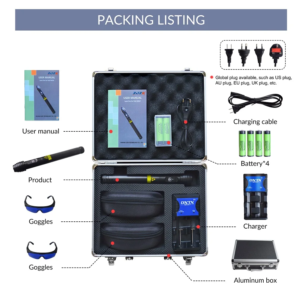 Laser Therapy Treatment Device For Arthritis Knee Joint Pain Red Near Infrared Light Acupuncture Pen With 500mW 808nm Wavelength